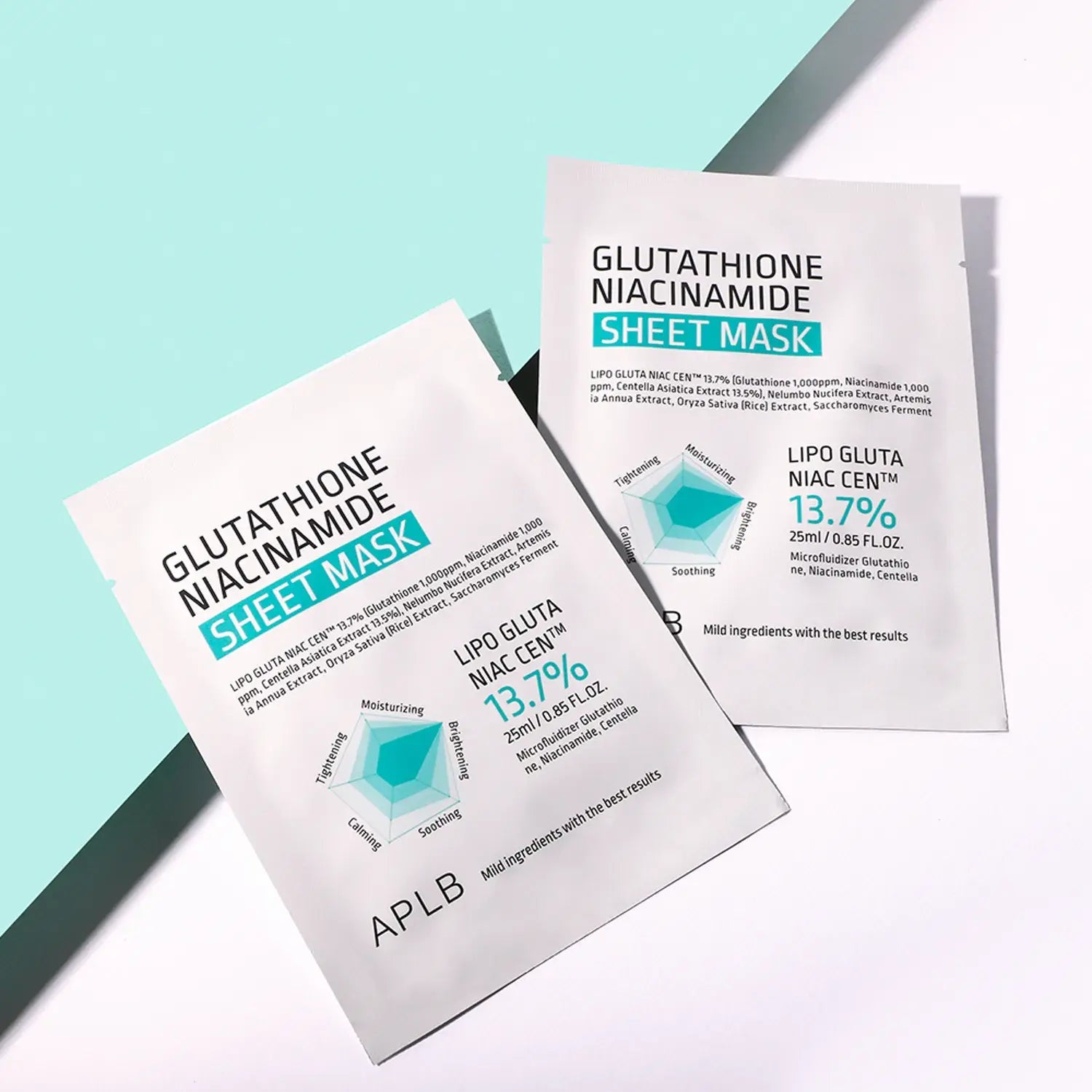 Glutathione Niacinamide Sheet Mask 25ml pack of 5 - APLB